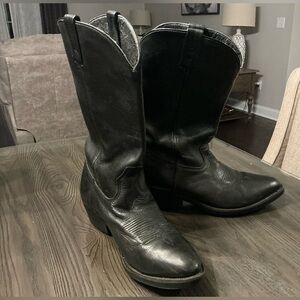 HARLEY DAVIDSON Black Leather Western Boots